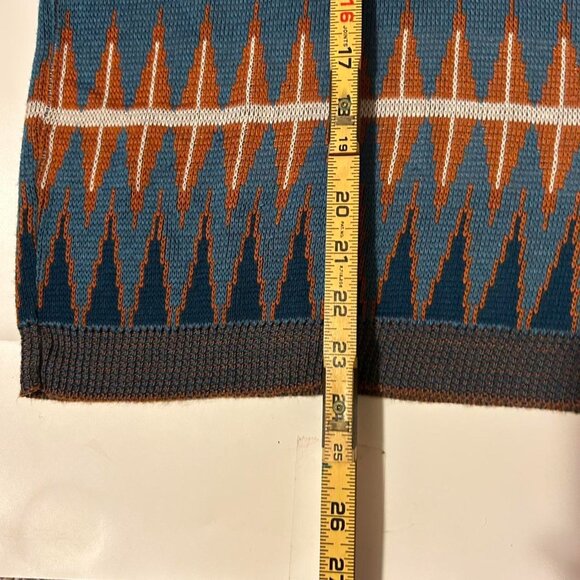 Retro 70s Blue and Orange Sweater Vest Knitwear Vintage Pullover Golf Vest - Picture 6 of 7